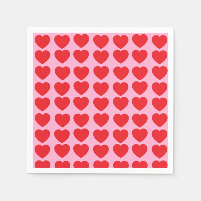 Rote Valentinsherzen Serviette (Vorderseite)