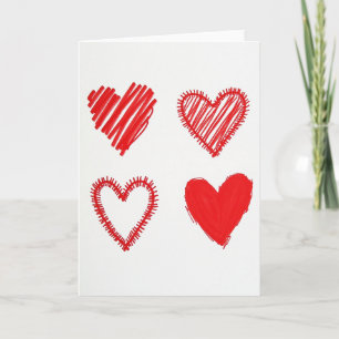 Rote Valentinsliebesherzkarte Karte
