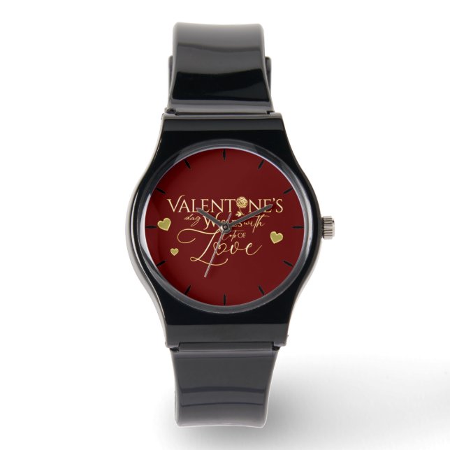 Rote Valentinstag-Geschenke Armbanduhr (Vorderseite)