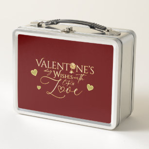 Rote Valentinstag-Geschenke Metall Brotdose