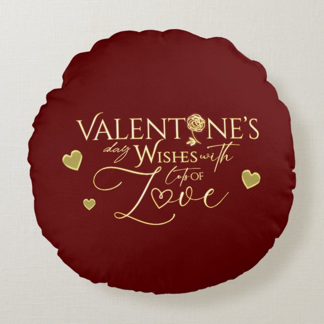 Rote Valentinstagsgeschenke Rundes Kissen (Vorderseite)