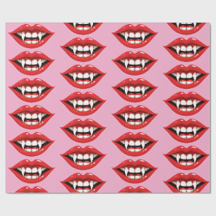 Rote Vampir-Lippen Geschenkpapier