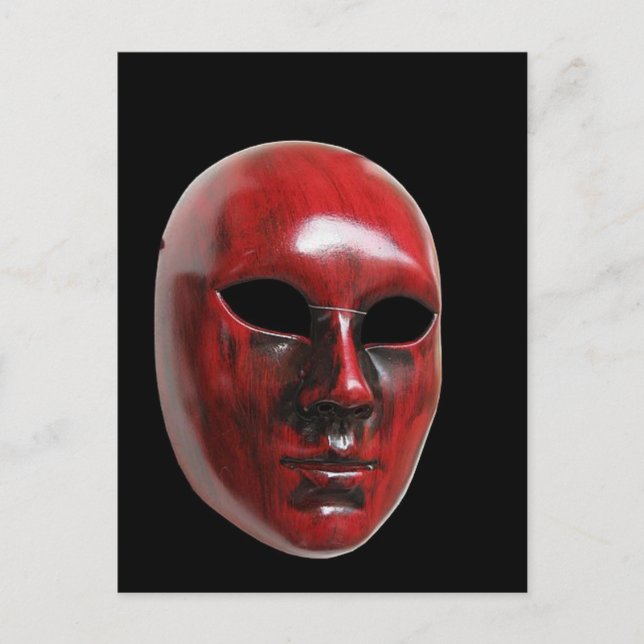 Rote Venedig Maske Postkarte (Vorderseite)