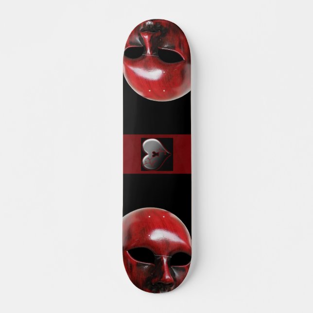 Rote Venedig-Maske Skateboard (Vorne)