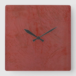Rote venezianische Stuck-Faux-Finish-Uhr mit quadr Quadratische Wanduhr