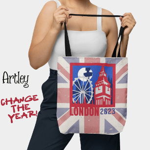Rote Vereinigte Königreichsflagge London Stadt Jah