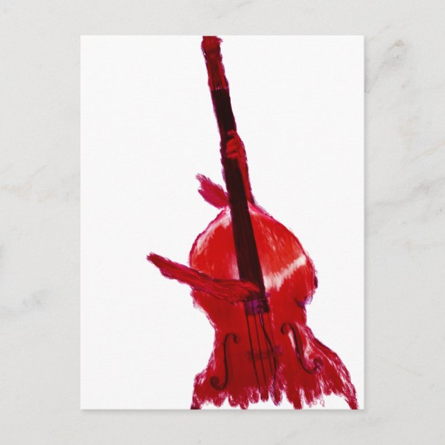 Rote Version des Orchesterbass Postkarte (Vorderseite)