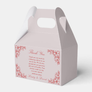 Rote Verzierte Blumenhochzeit Geschenkschachtel