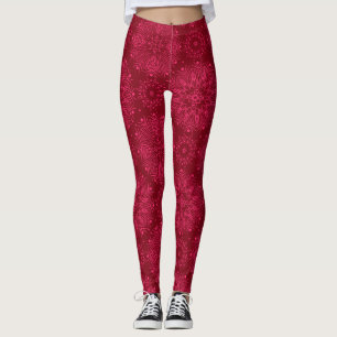 Rote Verzierung Leggings