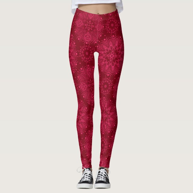 Rote Verzierung Leggings (Vorderseite)