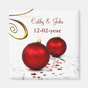 Rote Verzierung Speichern Sie den Datumsmagneten Magnet