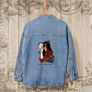 Rote viktorianische Steampunk-Dame Vintage-Oktopus Jeansjacke