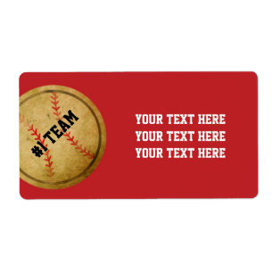 Rote Vintage-Baseball-Team-Party-Aufkleber