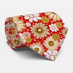 Rote Vintage-Blumen-Schwingen Krawatte