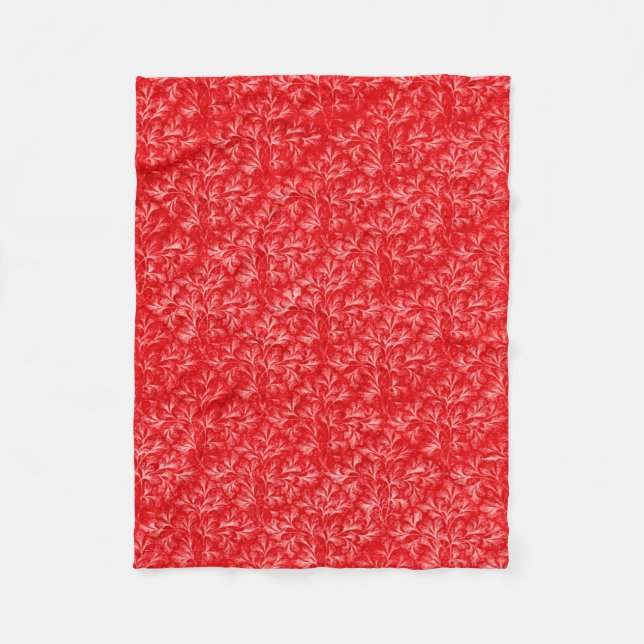 Rote Vintage Muster-Fleece-Decke Fleecedecke (Vorderseite)