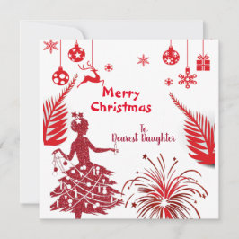 Rote Vintage Tochter Frohe Weihnachtsschmuck Kunst