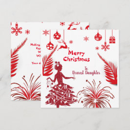 Rote Vintage Tochter Frohe Weihnachtsschmuck Kunst