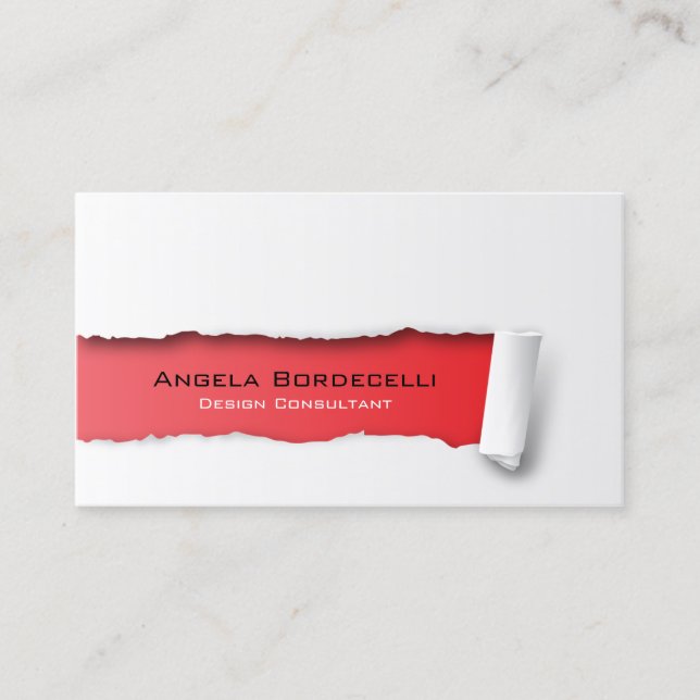 Rote Visitenkarte für geripptes Papier (Vorderseite)