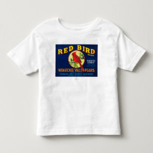 Rote Vogel-Birnen-Kiste LabelPashastin, WA Kleinkind T-shirt
