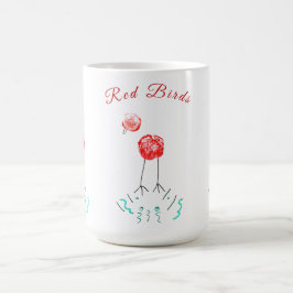 Rote Vögel - wunderlich - Grafik Kaffeetasse