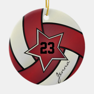 Rote Volleyball Keramikornament