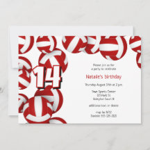 Rote Volleyball Mädchen Geburtstagsparty