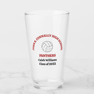 Rote Volleyballspielerin Personalisiertes Team Glas