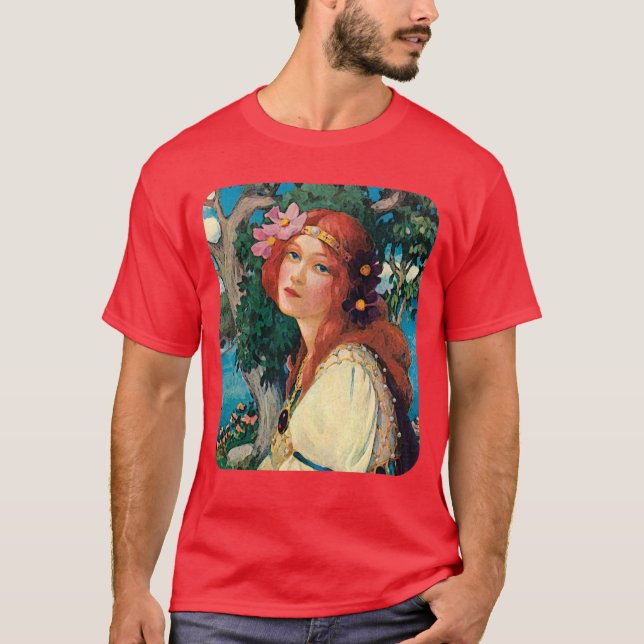 Rote vorangegangene Dame T-Shirt (Vorderseite)