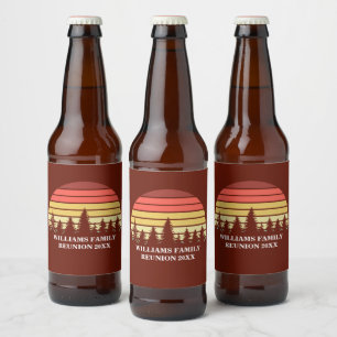 Rote Wald-Sonnenuntergangs-Feier für eine benutzer Bierflaschenetikett