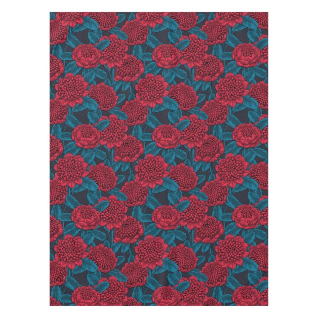 Rote Waratah-Blume Tischdecke (Vorderseite)