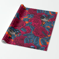 Rote Waratah und Feen