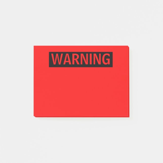 ROTE WARNUNG POST-IT KLEBEZETTEL (Vorderseite)