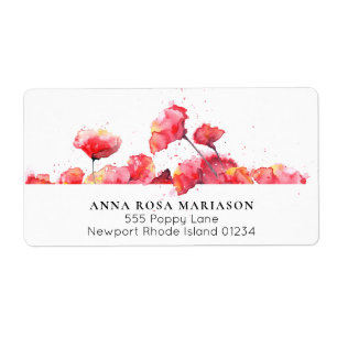 *~* Rote Wasserfarbe Mohnblumen Moderne Blumenbefö