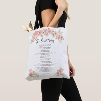 Röte-Wasserfarben-Blumen-Seligpreisungen-Schrift