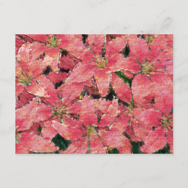 Rote Wasserfarben Lilien Postkarte (Vorderseite)