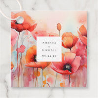 Rote Wasserfarben-Poppies bei einer Feldhochzeit