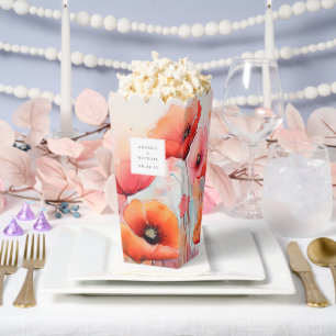 Rote Wasserfarben-Poppies bei einer Feldhochzeit Geschenkschachtel