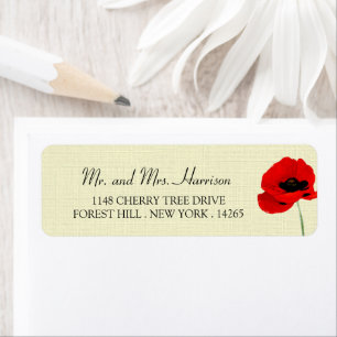 Rote Wasserfarben-Poppies Hochzeitskollektion