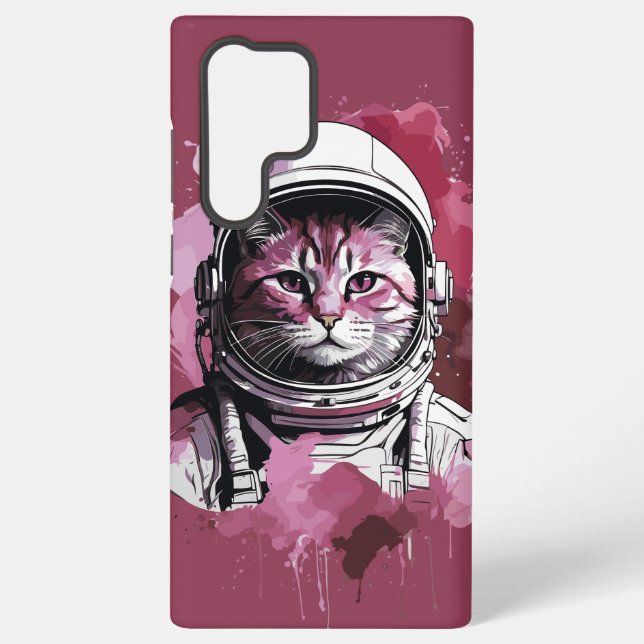 Rote Wasserfarbenkatze Samsung Galaxy Hülle (Rückseite)