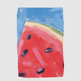 Rote Wassermelone | Aquarell-Fruchtmalerei Golfhandtuch