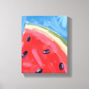 Rote Wassermelone   Aquarell-Fruchtmalerei Leinwanddruck