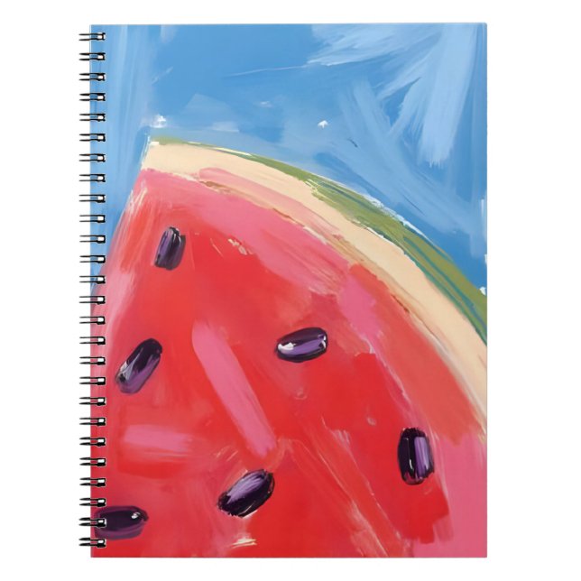 Rote Wassermelone | Aquarell-Fruchtmalerei Notizblock (Vorderseite)