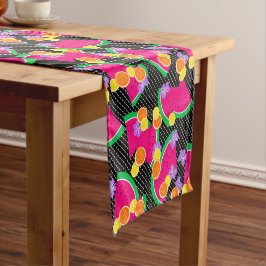 Rote Wassermelone Gelbe Zitronen Tropisch Kurzer Tischläufer