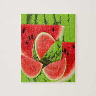 ROTE WASSERMELONE-GRÜN-KUNST PUZZLE