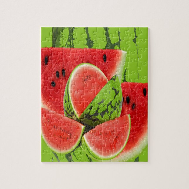 ROTE WASSERMELONE-GRÜN-KUNST PUZZLE (Vertikal)