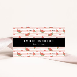 Rote Wassermelonen, Herz, Streifen, Ihr Name Visitenkarte