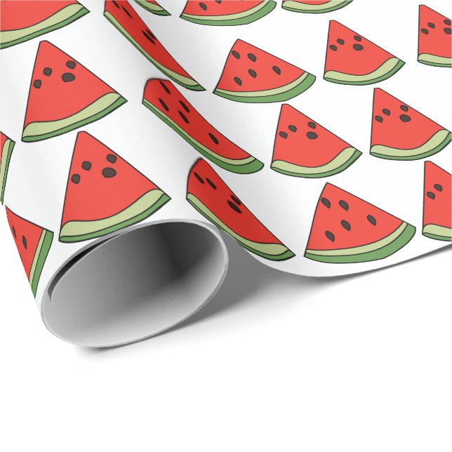 Rote Wassermelonen Scheiben  Geschenkpapier (Rolleneckpunkt)
