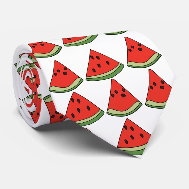 Rote Wassermelonen Scheiben Krawatte (Gerollt)
