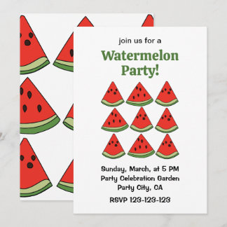 Rote Wassermelonen Scheiben Tropische Sommerparty Einladung