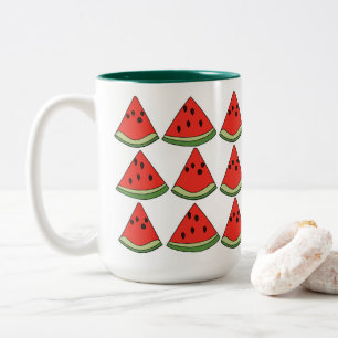 Rote Wassermelonen Scheiben Zweifarbige Tasse